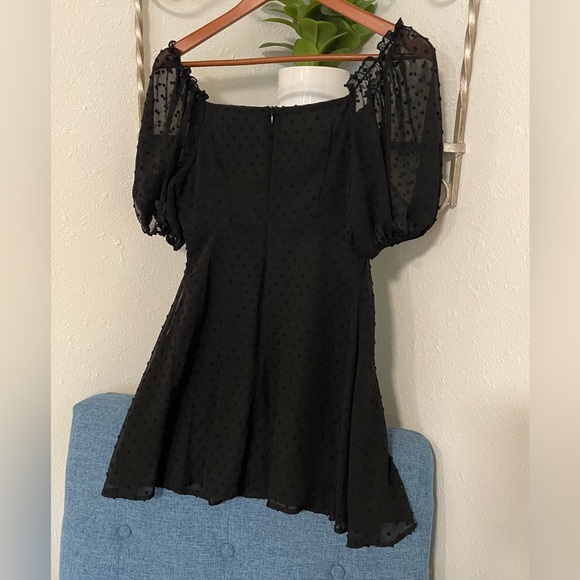 MISSGUIDED Black Sheer Polkadot BabyDoll Dress - Picture 3 of 5